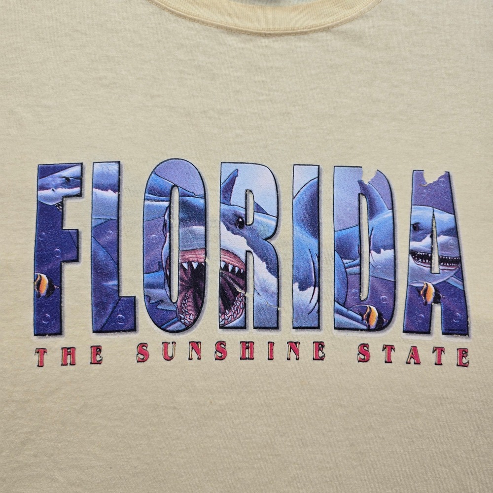 Time Out Florida The Sunshine State Tshirt Mens 2XL Vintage Oversized Shark - Picture 2 of 8